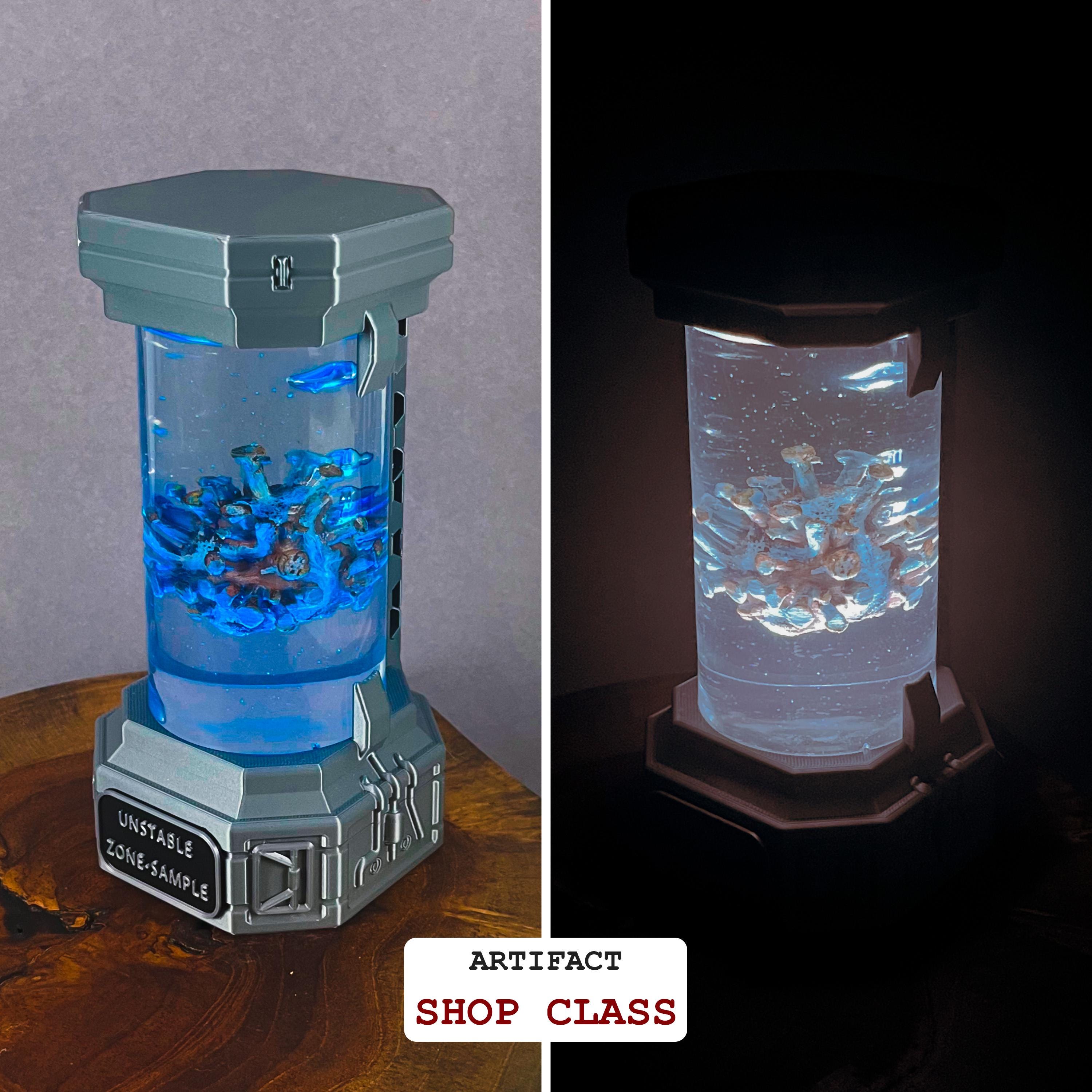 Artifact Container Lamp V2 – STALKER Inspired LED Light - Cosplay, Gamers, Changeable Colors, Resin Artifact, USB, Swapable, Chernobyl