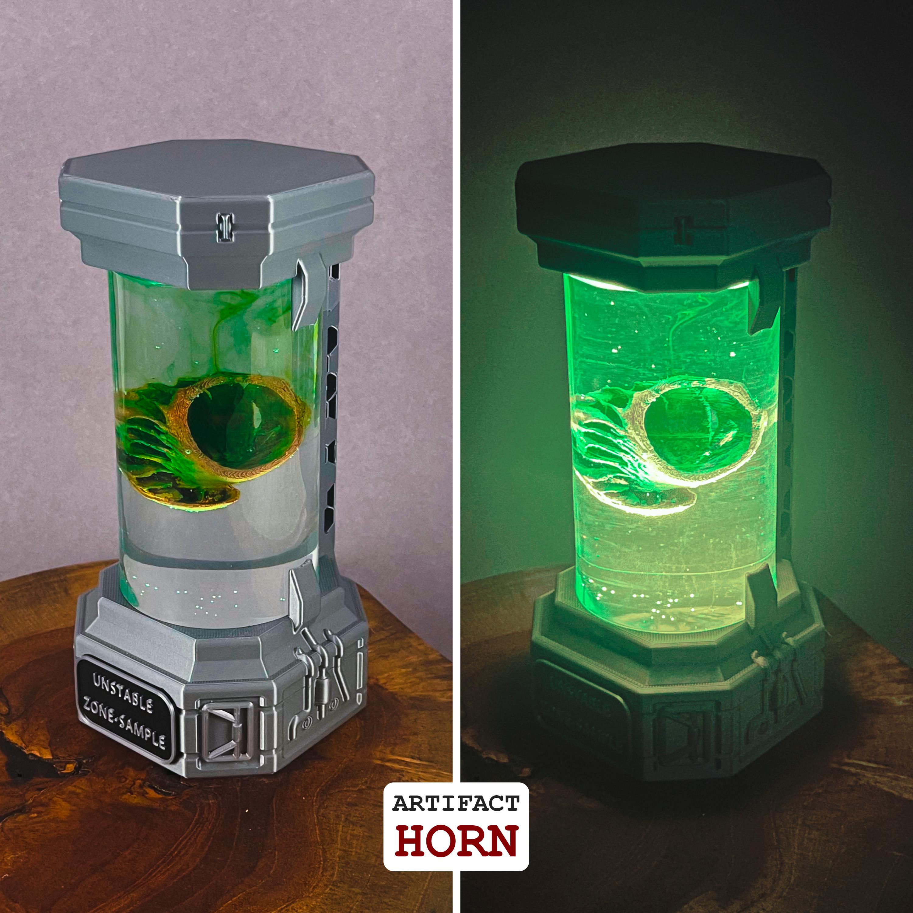 Artifact Container Lamp V2 – STALKER Inspired LED Light - Cosplay, Gamers, Changeable Colors, Resin Artifact, USB, Swapable, Chernobyl