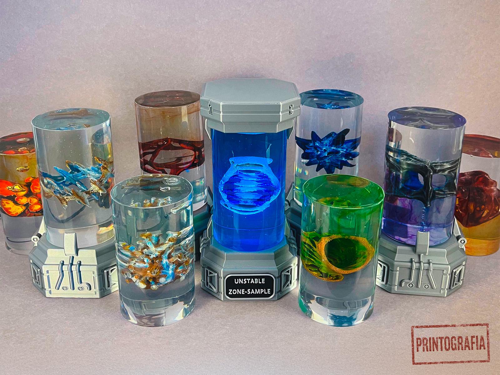 Artifact Container Lamp V2 – STALKER Inspired LED Light - Cosplay, Gamers, Changeable Colors, Resin Artifact, USB, Swapable, Chernobyl