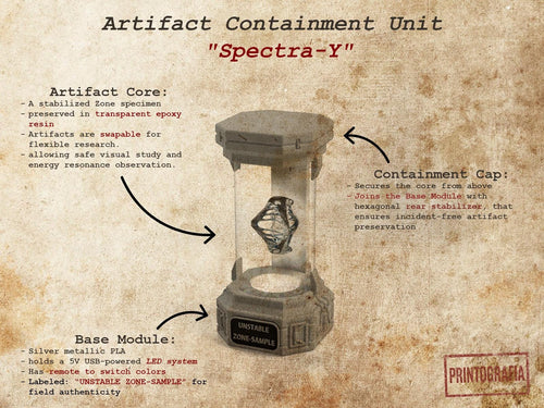 Artifact Container Lamp V2 – STALKER Inspired LED Light - Cosplay, Gamers, Changeable Colors, Resin Artifact, USB, Swapable, Chernobyl