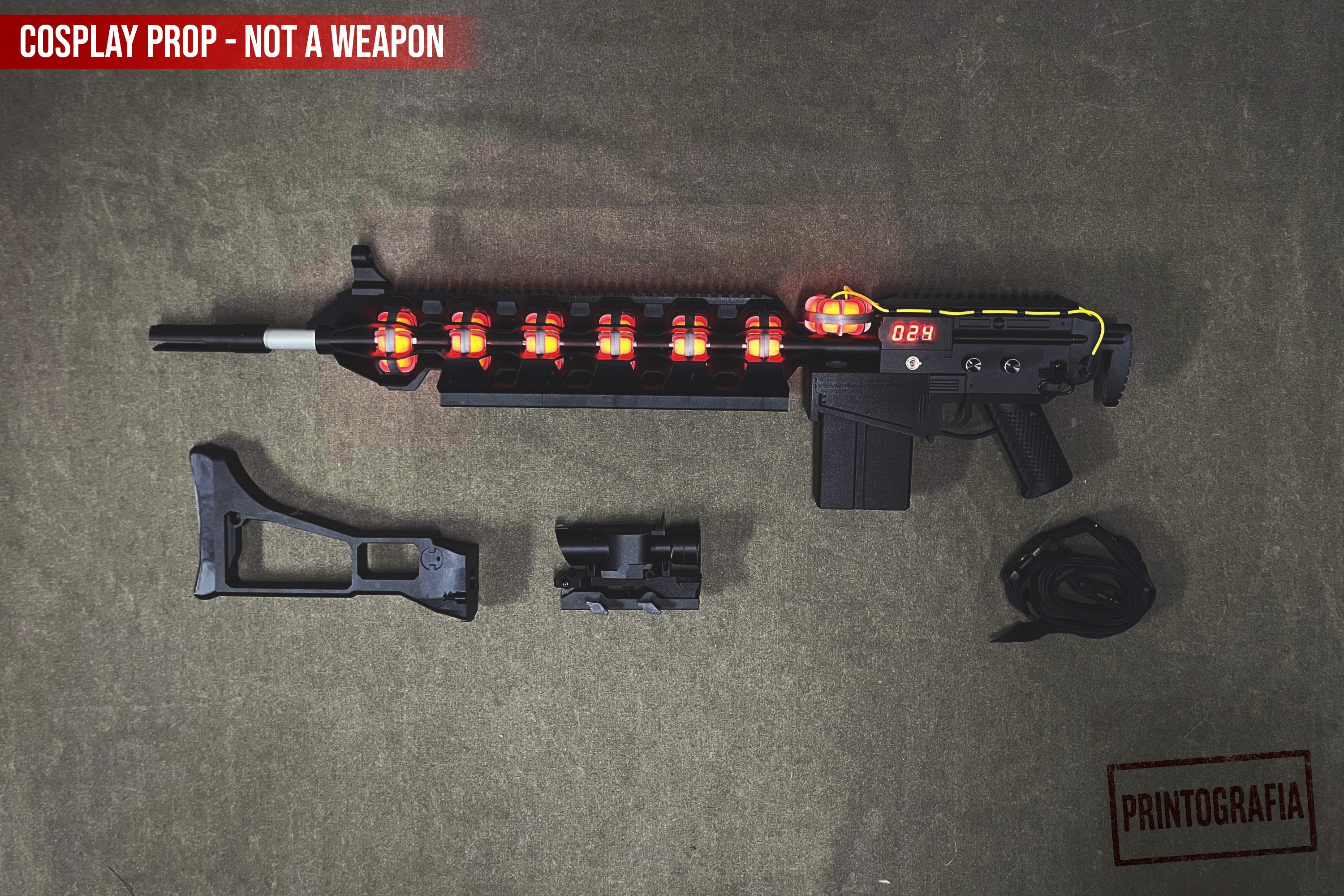Gauss Rifle Cosplay Prop – STALKER inspired Fully Functional LED Version - Cosplay, Gamers, Changeable Colors, USB, Chernobyl, Ukraine