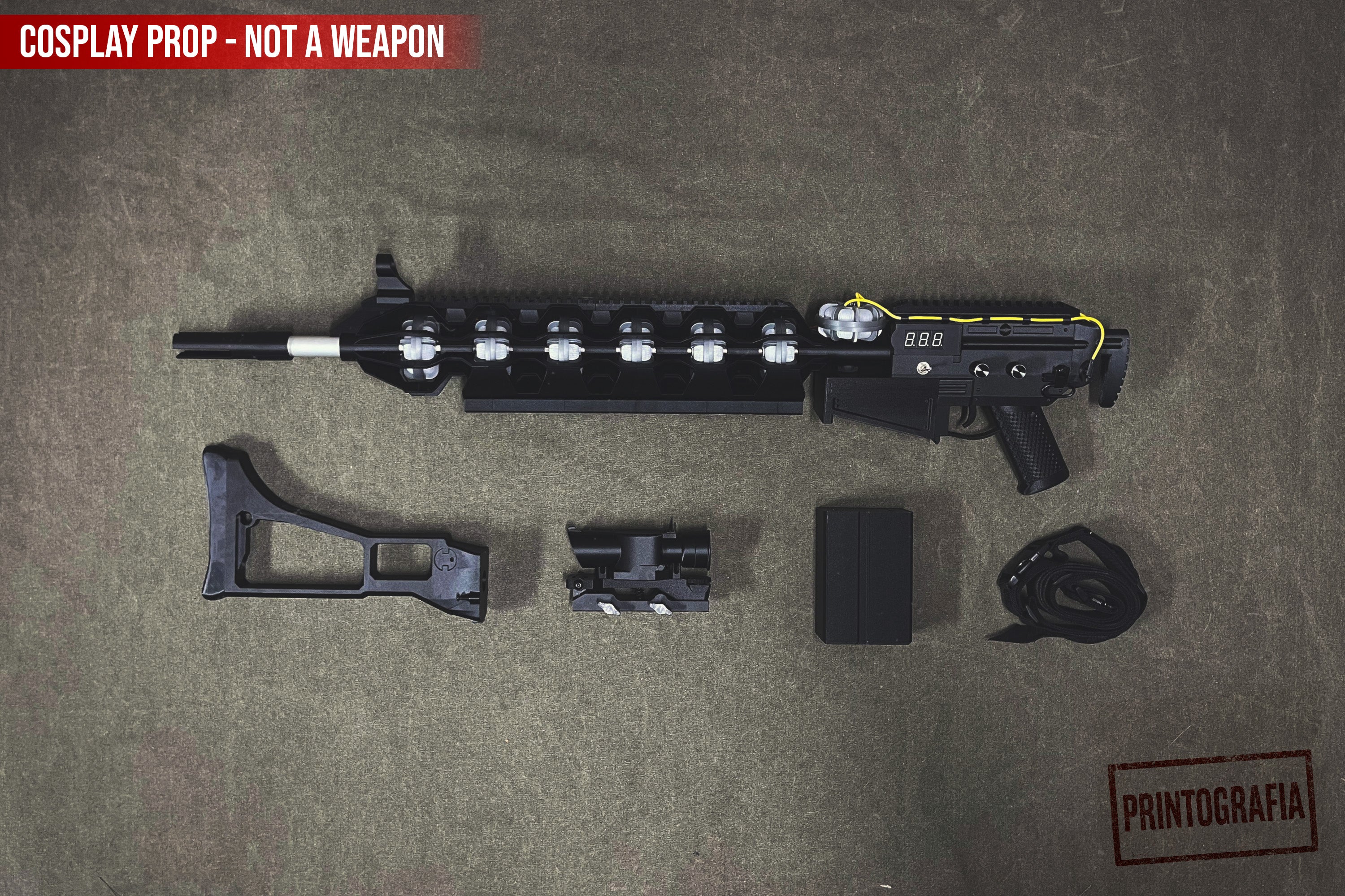 Gauss Rifle Cosplay Prop – STALKER inspired Fully Functional LED Version - Cosplay, Gamers, Changeable Colors, USB, Chernobyl, Ukraine